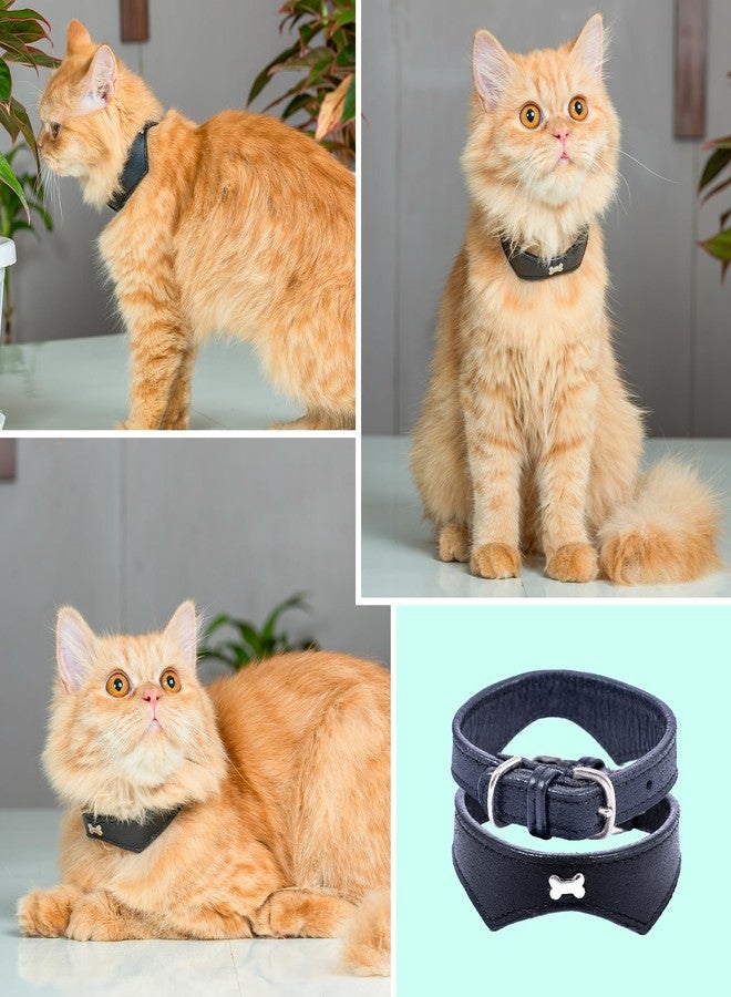 ADIL'S Adil’S Leather Cat Collar - Stylish Single Bone Studded Design, Breakaway Soft pet Collar, Adjustable Metal Buckle with Strong D-Ring for Leash attachments for Outdoor Adventures (Black) - Image 5