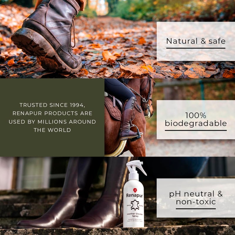 Renapur Natural Leather Cleaner Spray â€“ Deep-Cleaning & Conditioning Formula for All Your Leather, Including Sofas, Car Interiors, Footwear, Clothing & Saddles & Tack. (8.5 fl.oz) - Image 4