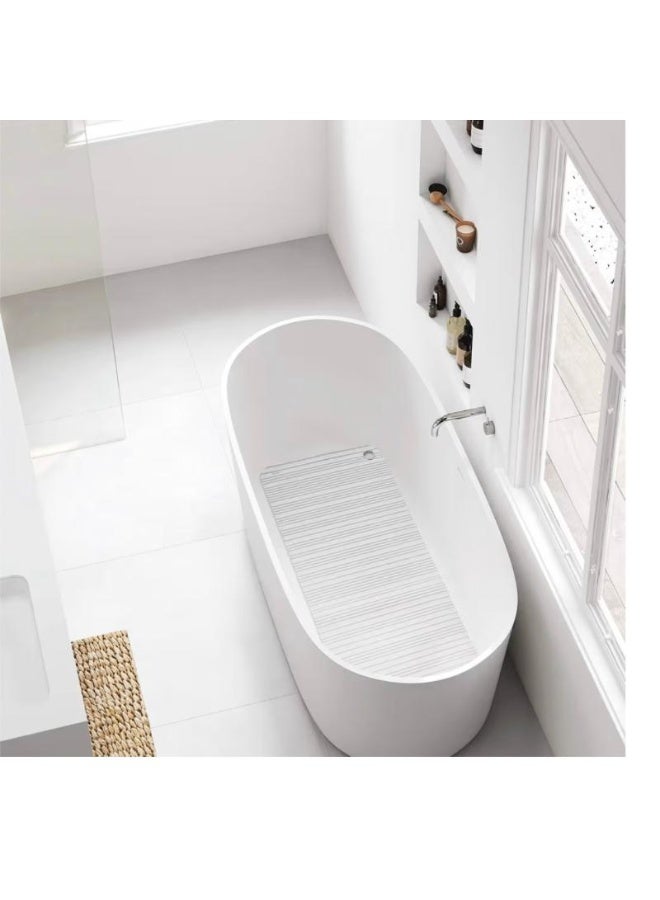 ريان سجادة حمّام راين الإسبانية – آمنة ومريحة ومضادة للانزلاق – لون أبيض – 33×86 سم - Image 2