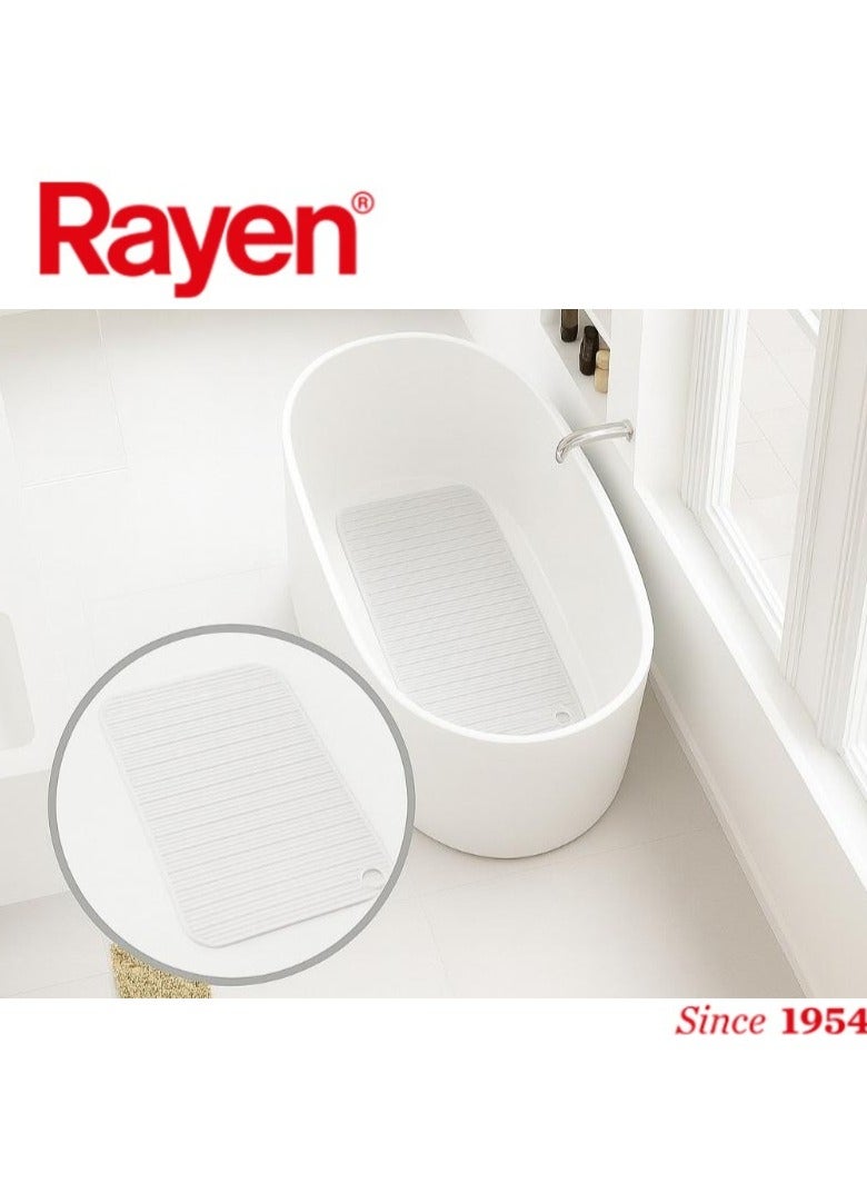 ريان سجادة حمّام راين الإسبانية – آمنة ومريحة ومضادة للانزلاق – لون أبيض – 33×86 سم - Image 1