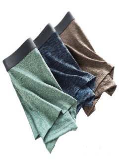 Pack of 3 Men's Crotch Cotton Boxer Briefs for Comfort and Durability
