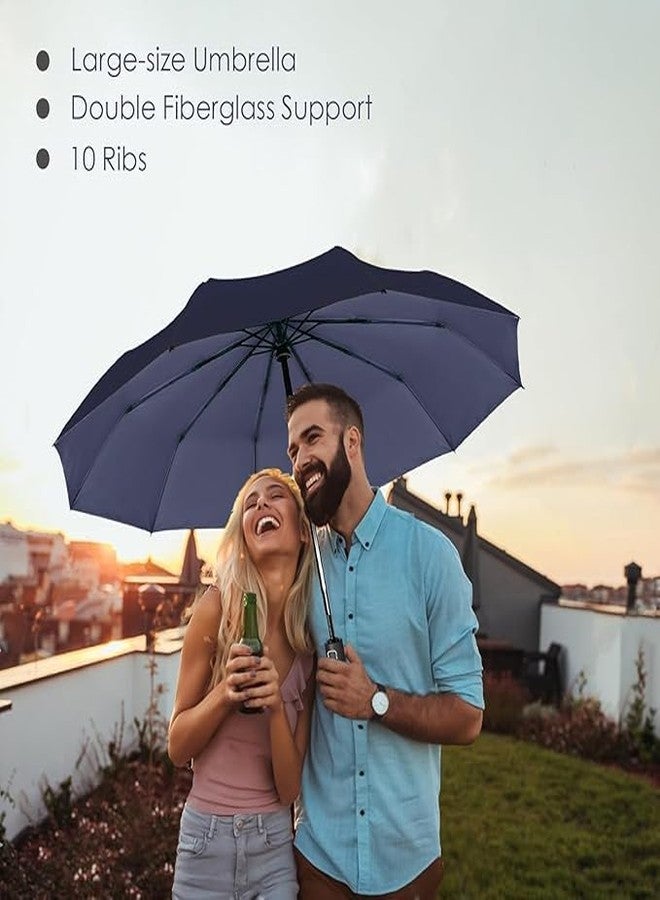 CLICKSY 3 Fold Umbrella for Rain with Auto Open and Close umbrella for Women and Men (Blue) - Image 5