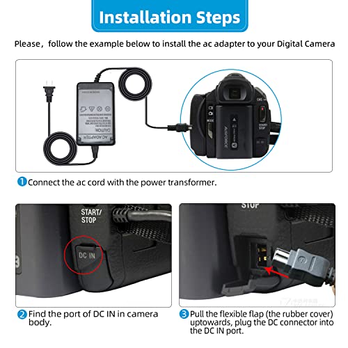 Glorich AC-L200 Replacement AC Power Adapter/Charger to Replace AC-L200 L200C L200D AC-L25 L25A L25B L25C for Sony Handycam DCR-HC40 PC109 SX85 DSC-HX100V HDR-CX150 CX900 HC7 PJ200 SR10 XR100 DEV-5 - Image 3