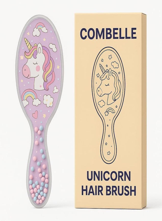 Combelle Soft-Bristle Detangling Hair Brush for Girls, Kids & Women | Wet & Dry Use | Scalp-Friendly, Pain-Free Comb | Anti-Static, Frizz Control | Suitable for Curly, Straight, Thick & Fine Hair - Image 2