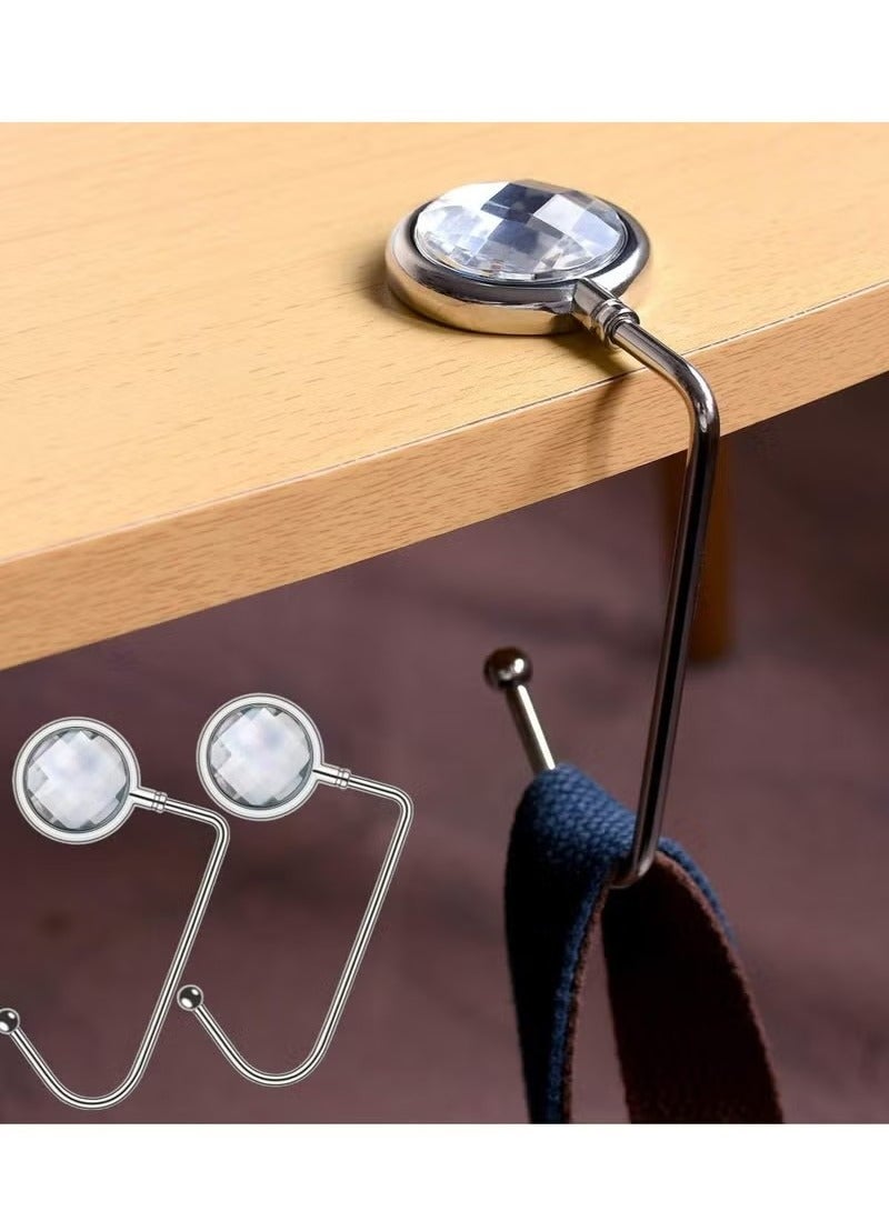 2 Pack Creative Portable Bag Holder Hooks, Table Bag Hanger for Women & Girls - Under Counter Handbag Hooks  - Image 1