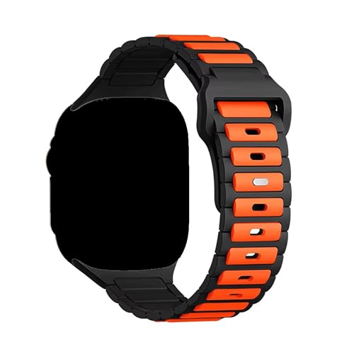 GUOi® Silicone Watchband Compatible with Apple Watch Ultra 2 ＆ Ultra 49mm 45mm 44mm 42mm 46mm - Men & Women Strap for iWatch Se10/9/8/7/6/5/4/3/2/1 SE 46/44/45/49/42mm (Series 3/2/1) - BLACK/ORANGE - Image 1