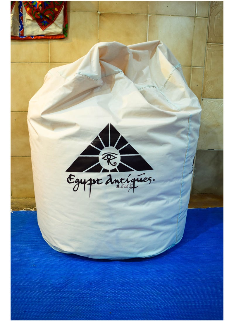 Egypt Antiques - Leather bean bag, size 90 x 60 cm, 100% handmade, produced by Egypt Antiques - Image 1