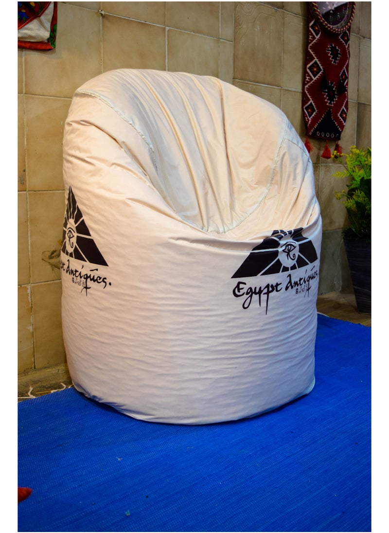 Egypt Antiques - Leather bean bag, size 90 x 60 cm, 100% handmade, produced by Egypt Antiques - Image 1