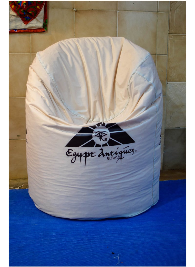 Egypt Antiques - Leather bean bag, size 90 x 60 cm, 100% handmade, produced by Egypt Antiques - Image 1