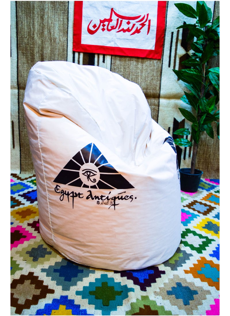 Egypt Antiques - Leather bean bag, size 90 x 60 cm, 100% handmade, produced by Egypt Antiques - Image 1