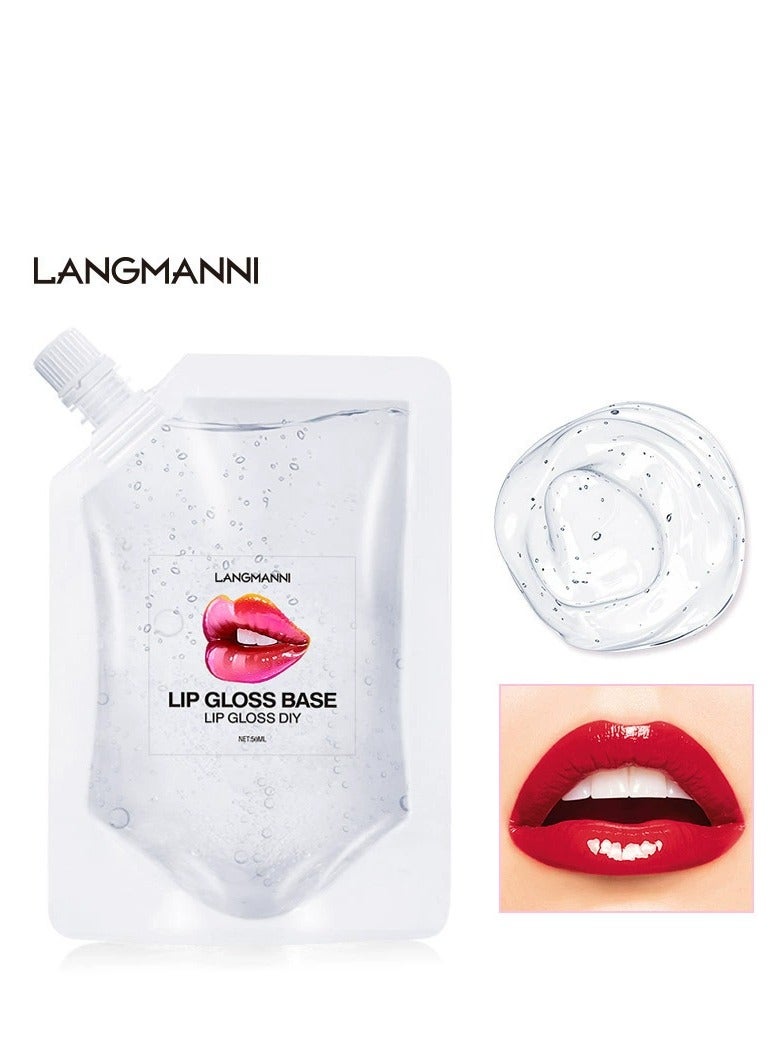 LANGMANNI Essential Clear Lip Gloss Base for DIY - Lip Gloss, Hydrating & Moisturizing, Unscented & Colorless, Suitable for All Skin Types, Natural Ingredients, Perfect for Mixing with Pigments or Using Alone 100ml - Image 1