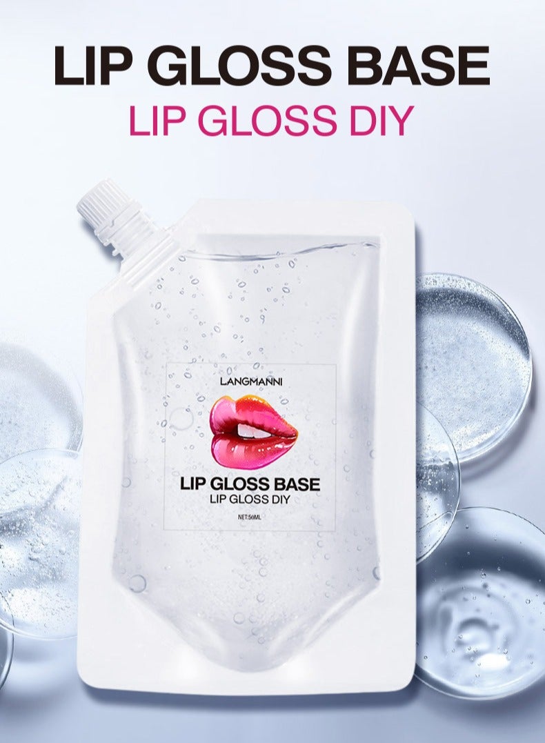 LANGMANNI Essential Clear Lip Gloss Base for DIY - Lip Gloss, Hydrating & Moisturizing, Unscented & Colorless, Suitable for All Skin Types, Natural Ingredients, Perfect for Mixing with Pigments or Using Alone 100ml - Image 2