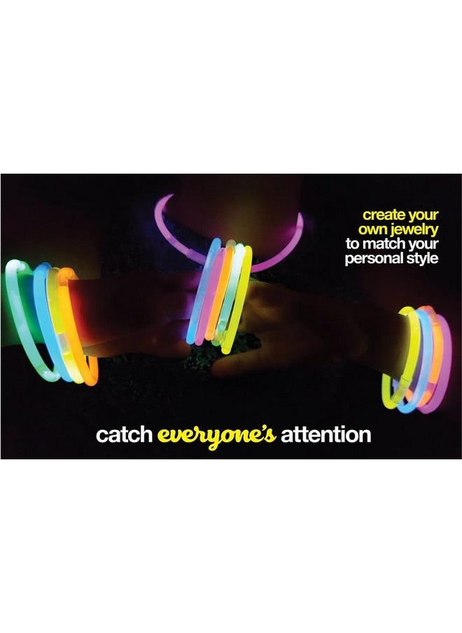 100Pk Ultra Bright Glow Sticks Bulk Party Favors - 8" Premium Glow In The Dark Party Supplies, Neon, Easter, Halloween Party Decorations Glow Necklaces And Bracelets For Kids Or Adults