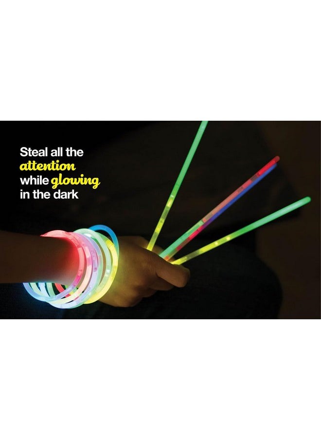 100Pk Ultra Bright Glow Sticks Bulk Party Favors - 8" Premium Glow In The Dark Party Supplies, Neon, Easter, Halloween Party Decorations Glow Necklaces And Bracelets For Kids Or Adults