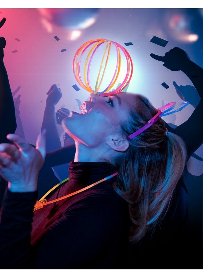 100Pk Ultra Bright Glow Sticks Bulk Party Favors - 8" Premium Glow In The Dark Party Supplies, Neon, Easter, Halloween Party Decorations Glow Necklaces And Bracelets For Kids Or Adults