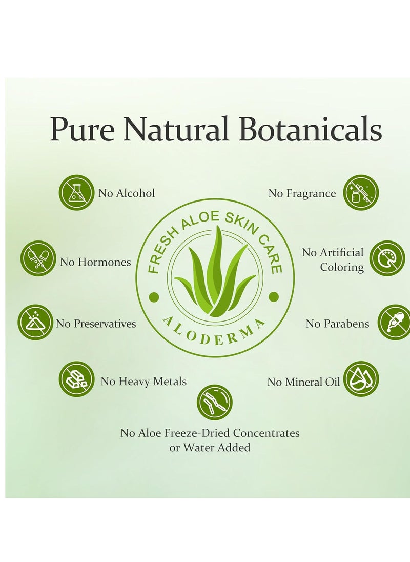 Aloderma Aloderma Organic Aloe Vera Gel for Skin + Tea Tree Oil, Made within 12 Hours of Harvest, Soothing Pure Aloe Vera Gel for Face, Works Great for Oily Skin, Dry Scalp, Aftershave, Natural Aloe - 10.6 Oz  - Image 4