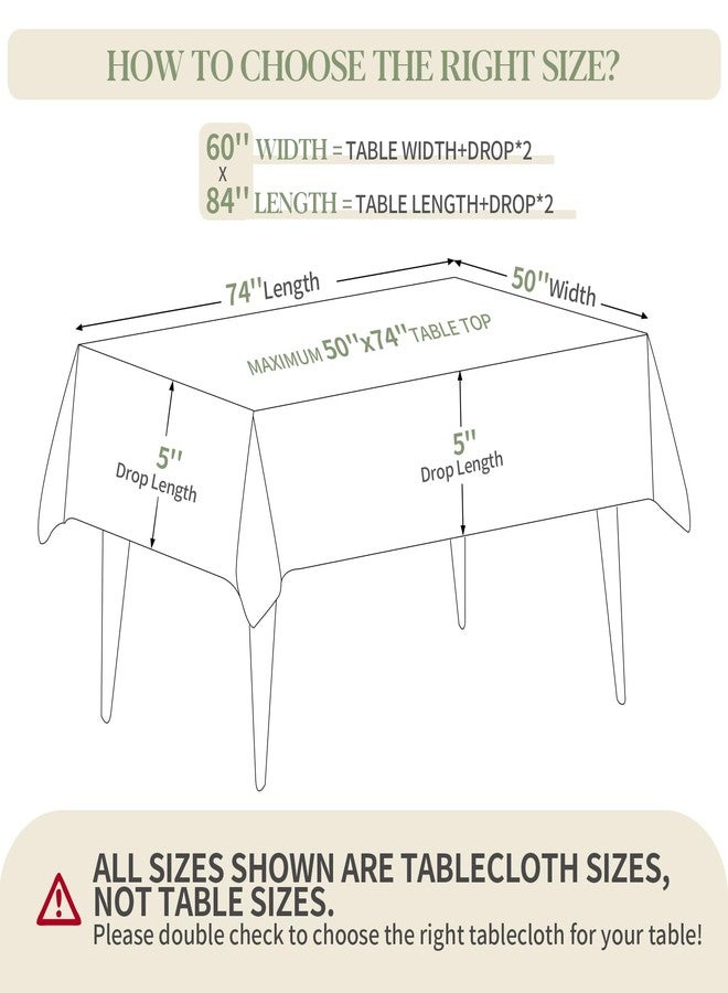 BYDOLL Table Cloth White 60x84 Inch Tablecloth for 6 Foot Rectangle Tables Outdoor Washable Wrinkle Free and Spillproof Polyester Tablecloth for Festival Camping Picnic Party Cover - Image 2