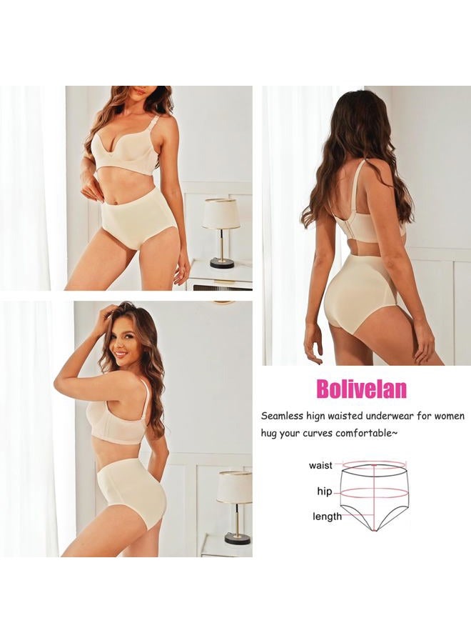 Bolivelan 5 Pack Women's Seamless Hipster Panties Invisible High Waist No Show Ladies Bikini Underwear (US 6/ M, Nude) - Image 4