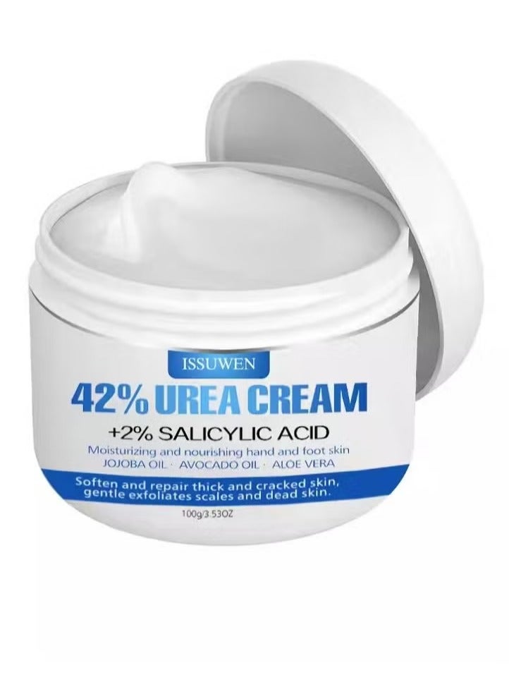 ISSUWEN Urea Cream for Foot 42% +2% Salicylic Acid, Foot & Hand Cream for Feet Maximum Strength Moisturizes Nourishes Softens Dry, Rough, Exfoliates Dead Skin Callus Remover For Feet 3.53oz  - Image 1