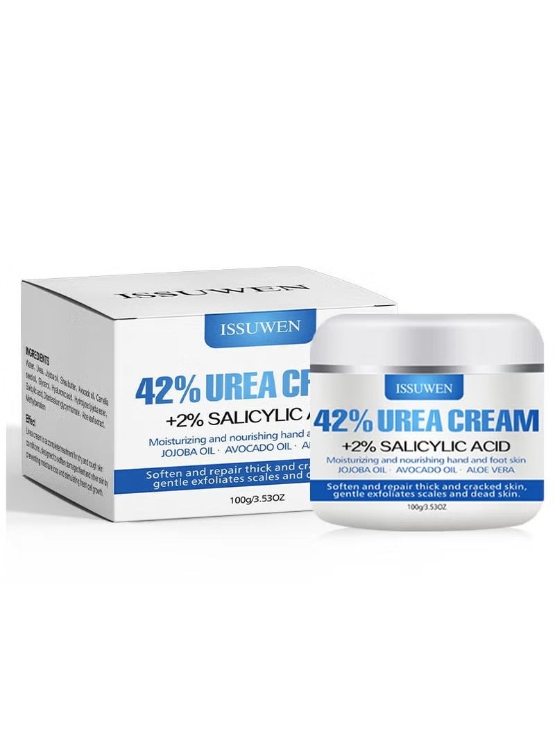 ISSUWEN Urea Cream for Foot 42% +2% Salicylic Acid, Foot & Hand Cream for Feet Maximum Strength Moisturizes Nourishes Softens Dry, Rough, Exfoliates Dead Skin Callus Remover For Feet 3.53oz  - Image 2