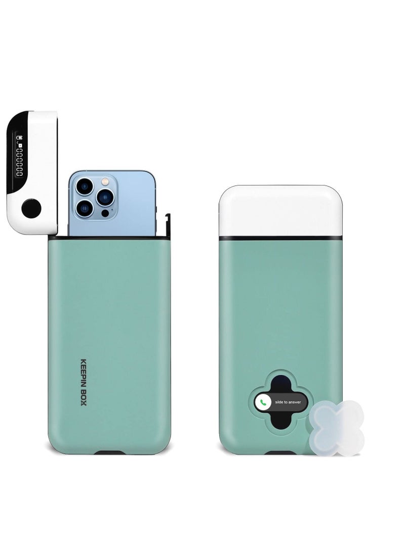Cell Phone Lock Box with Timer, Portable Time Lock Box for iPhone and Android Phone, Help to Be Self-Discipline and Focus to Achieve Goals, Prevent Phone Addiction (Green) - Image 1