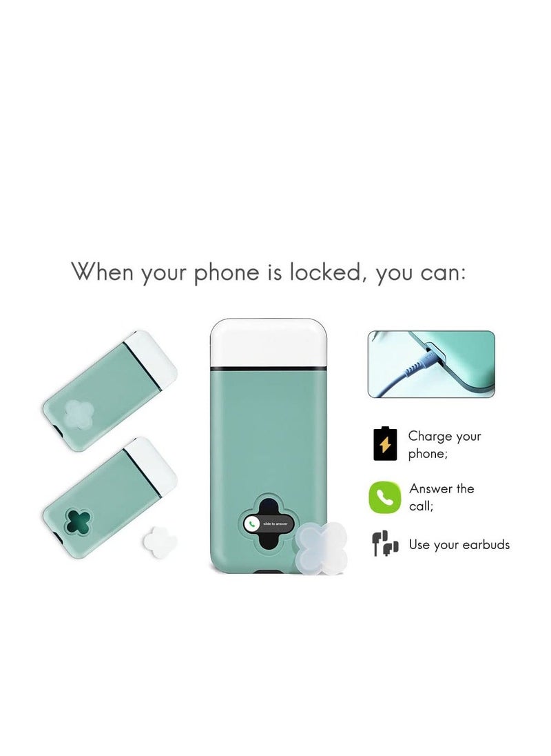 Cell Phone Lock Box with Timer, Portable Time Lock Box for iPhone and Android Phone, Help to Be Self-Discipline and Focus to Achieve Goals, Prevent Phone Addiction (Green) - Image 3
