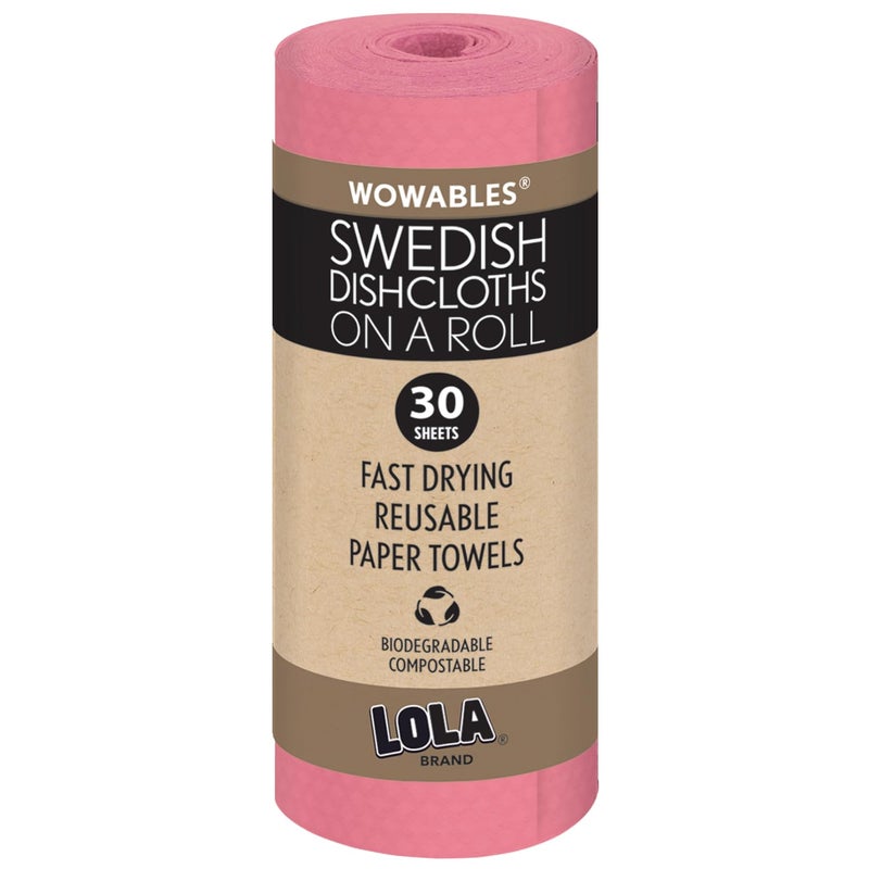 مناديل لولا السويدية على شكل لفافة 30 عبوة مناديل إسفنجية قابلة لإعادة الاستخدام صديقة للبيئة 11 × 10 مصنوعة في ألمانيا