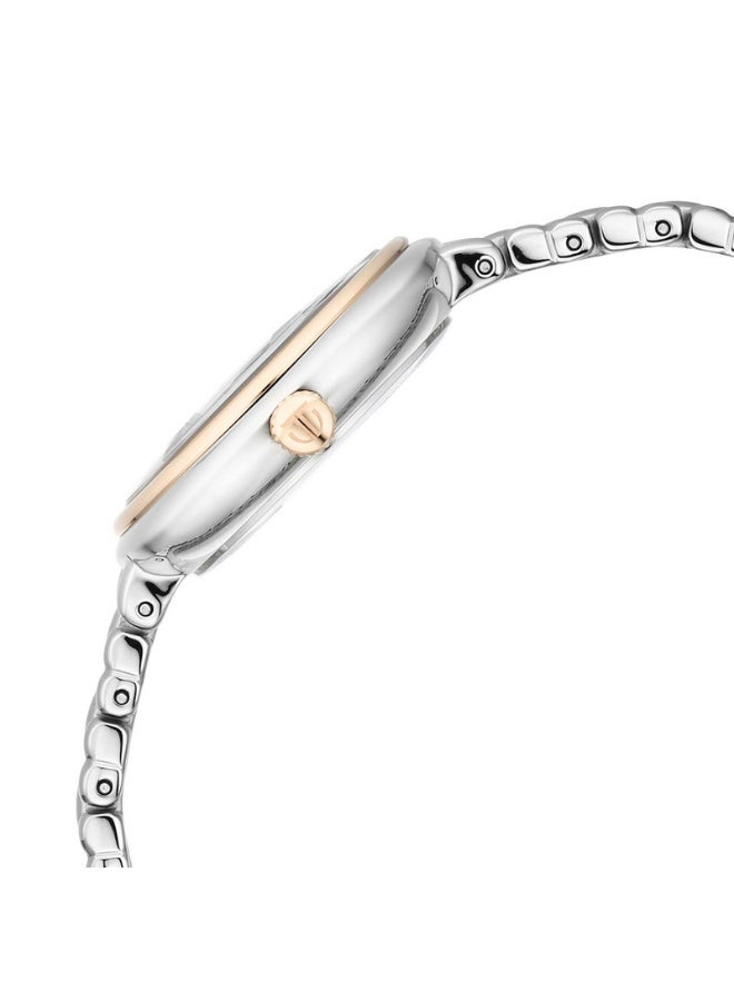 TITAN Aura Quartz Analog Women's Watch 95241KM01 – White Mother of Pearl Dial, Two-Tone Stainless Steel Strap, Quartz Movement, 50m Water Resistance, Elegant & Gift-Ready Timepiece - Image 4