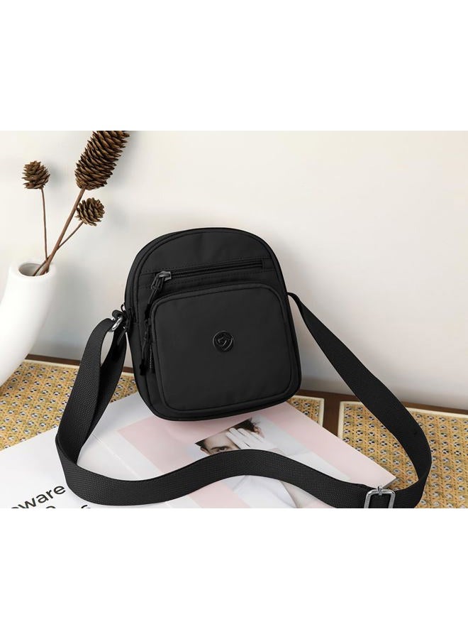 Collsants Small Crossbody Bags for Women Nylon Crossbody Purse Mini Shoulder Handbags, Black, Small - Image 3