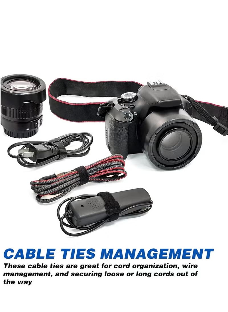 Loquat 100PCS Reusable Cable Ties, Black Adjustable 6-Inch Cord Organizer Ties, Multi-purpose Hook Loop Cable Management Wire Ties for Organizing Home, Office, Data Centers - Image 4