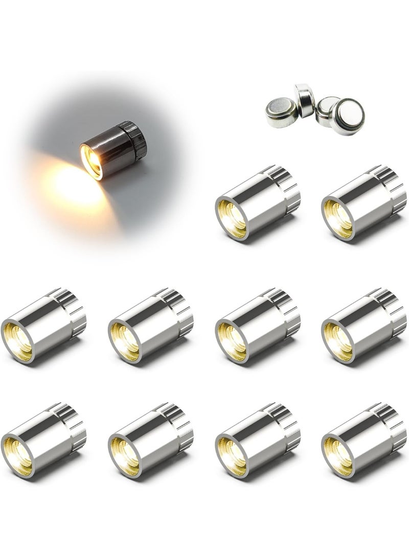 10 قطع كشافات LED صغيرة لاسلكية، تعمل بالبطارية، ضوء أبيض دافئ، مثالية للفنون، عرض المجوهرات، الخزائن والمشاريع اليدوية. - Image 1