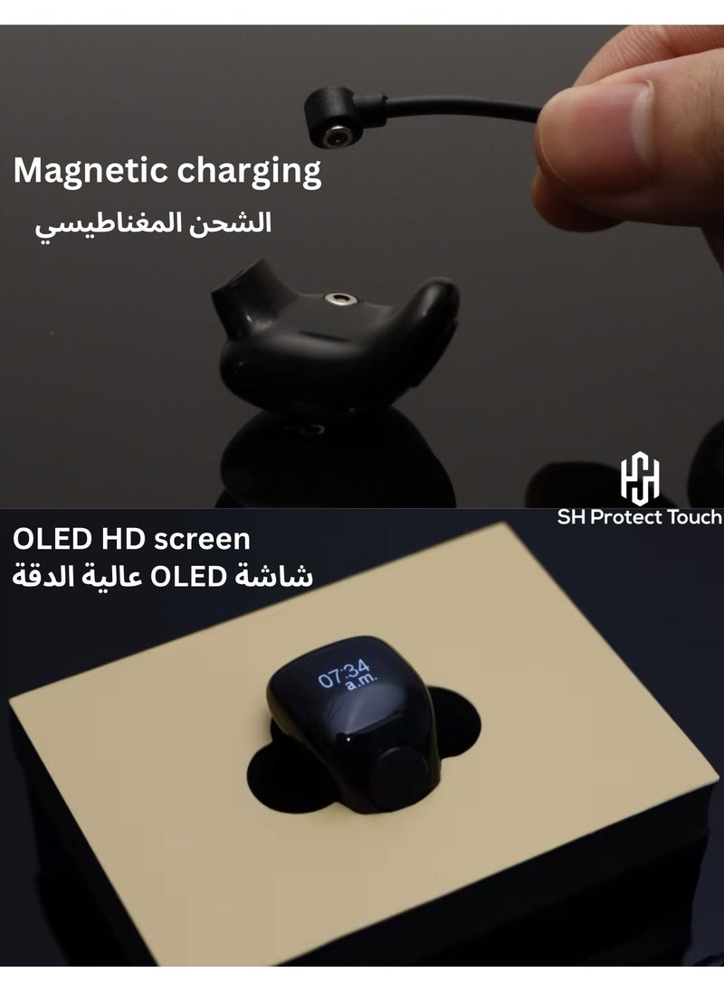 SH PROTECT TOUCH - Zikr Ring Smart Tasbeeh Counter Weslamic iTasbih Ring - Salam Prayer timing reminder,OLED display,IPX67 Waterproof, Adjustable Ring (18mm Plus 20mm) - Image 1