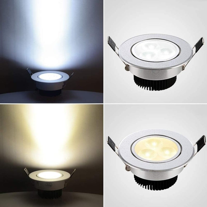 Recessed Lighting Housing Trim Kits Aluminum Indoor Embedded Downlight Commercial Illumination Spotlight Decoration Lighting Recessed Ceiling Panel Light,Warm Light_,White Light-7w - Image 5