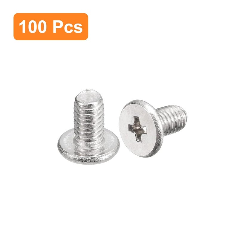 uxcell M3-0.5 x 5mm 100Pcs Flat Round Head Screws 304 Stainless Steel Phillips Drive Machine Screws Hardware Fastener for Furniture Connection - Image 3
