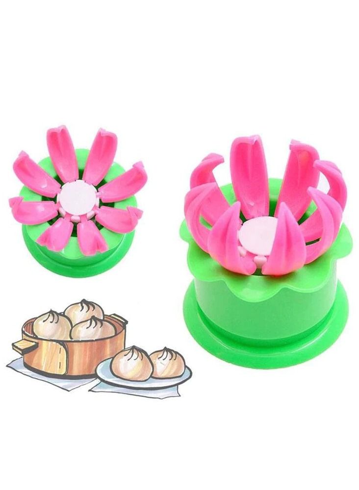 Stuffed Bun Dumpling Steamed Maker Mold Baking Tool Green and Pink - Image 4