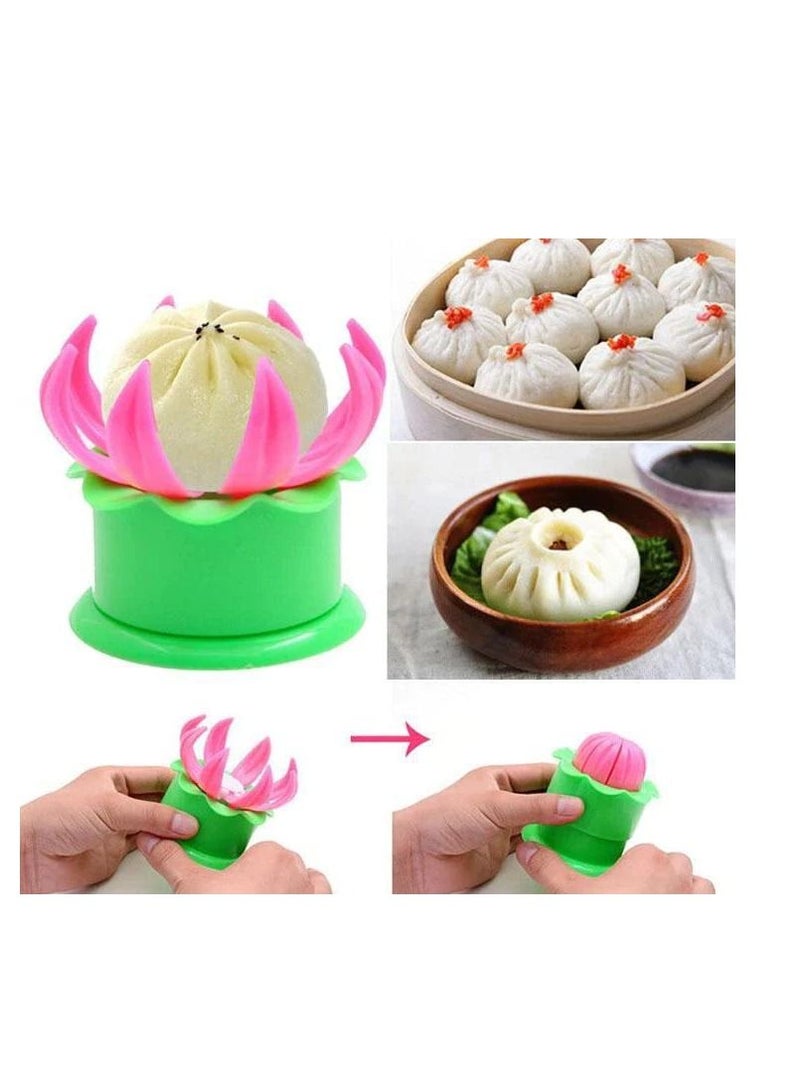 Stuffed Bun Dumpling Steamed Maker Mold Baking Tool Green and Pink - Image 5