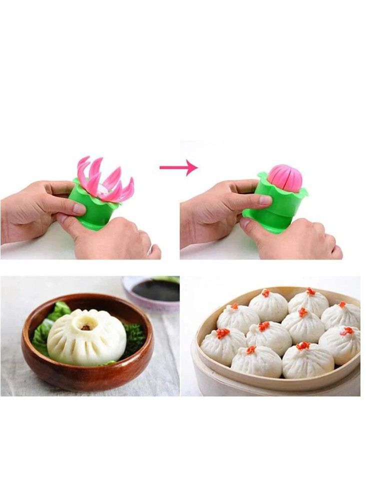 Stuffed Bun Dumpling Steamed Maker Mold Baking Tool Green and Pink - Image 2