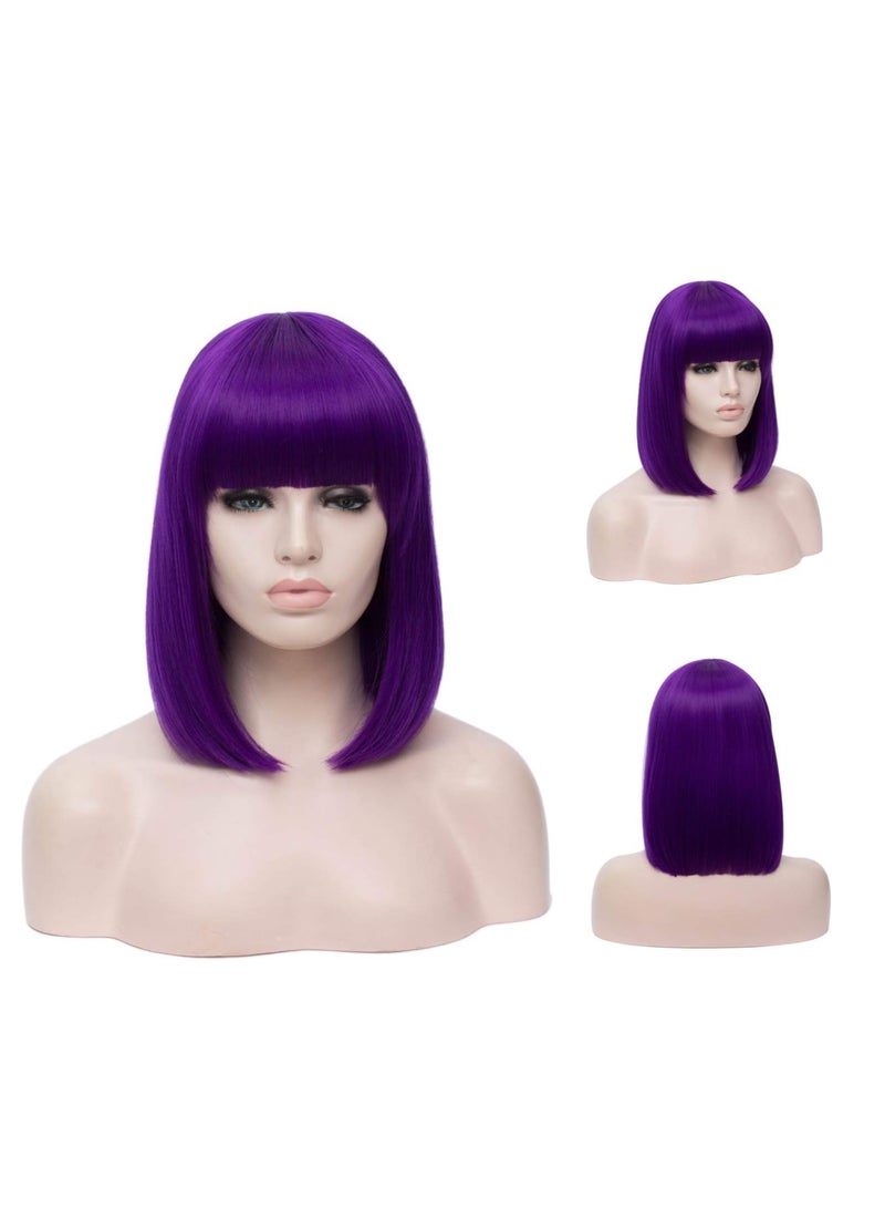 Estelle Bob  Short Straight Cosplay Fiber Hair Wigs for Women Girls Natural Looking Heat Resistant Synthetic Wig - Image 1