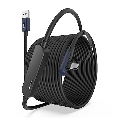 Syntech Link Cable 26 FT with Signal Booster Compatible with Meta/Oculus Quest 3, Quest2/Pro/Pico4 Accessories and PC/SteamVR, High Speed Data Transfer, USB 3.0 to USB C Cable for VR Headset, Black - Image 1