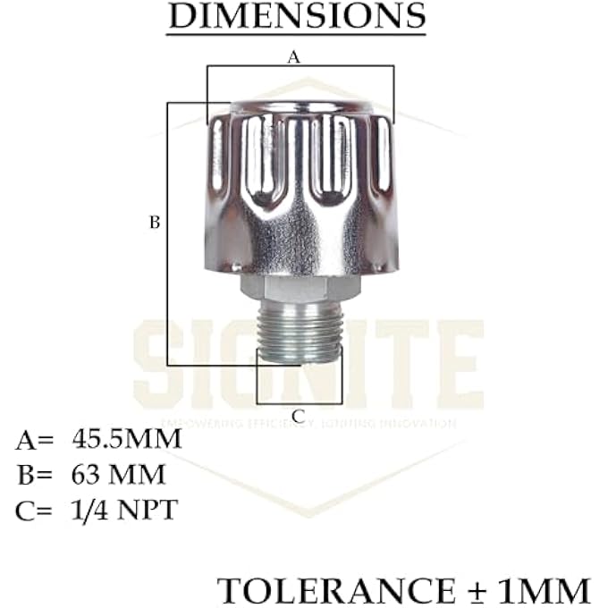 ريحني غطاء تنفس هيدروليك سيغنايت 14 غطاء زيت خزان التنفس الثقيل غطاء تنفس معدني لصناديق التروس لخزان خزان التروس ترشيح 40 ميكرون سبيكة فولاذية ملولبة 14 بوصة NPT - Image 3