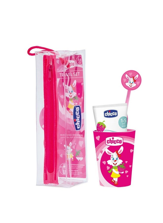 Chicco Oral Care Set Pink 3-6 Years - Image 1