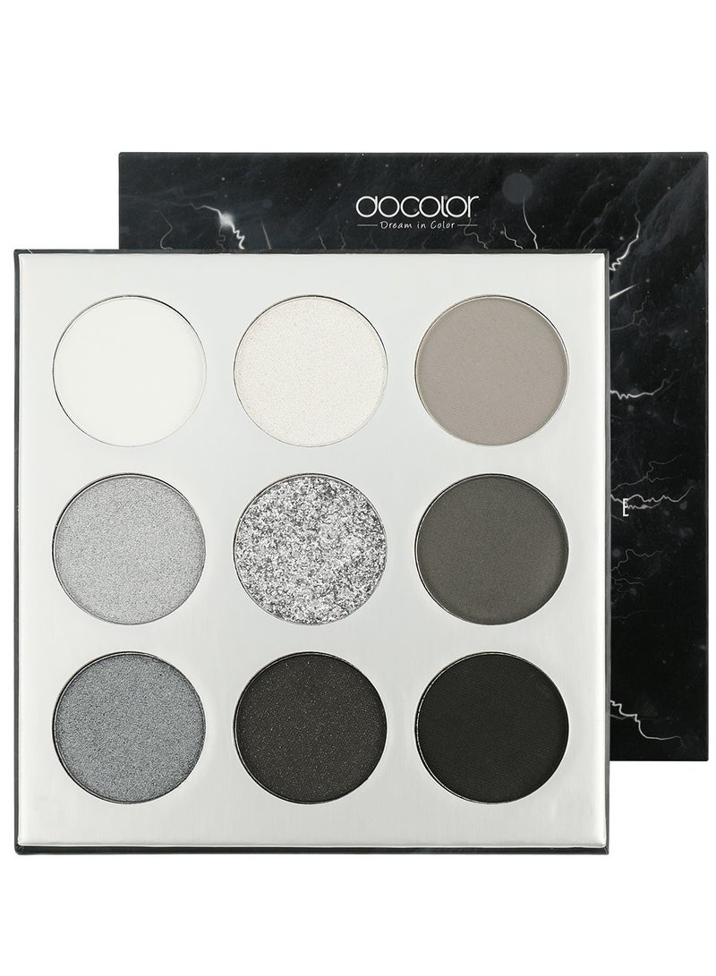 docolor Eyeshadow Palette 9 Colors Black Pearlescent Gemstone Shadow Palette Highly Pigmented Mattes Shimmers Naked Smokey Glitter Cream Colorful Powder Blendable Long Lasting Waterproof Makeup Palette  - Image 1