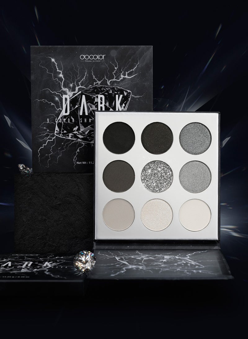 docolor Eyeshadow Palette 9 Colors Black Pearlescent Gemstone Shadow Palette Highly Pigmented Mattes Shimmers Naked Smokey Glitter Cream Colorful Powder Blendable Long Lasting Waterproof Makeup Palette  - Image 4