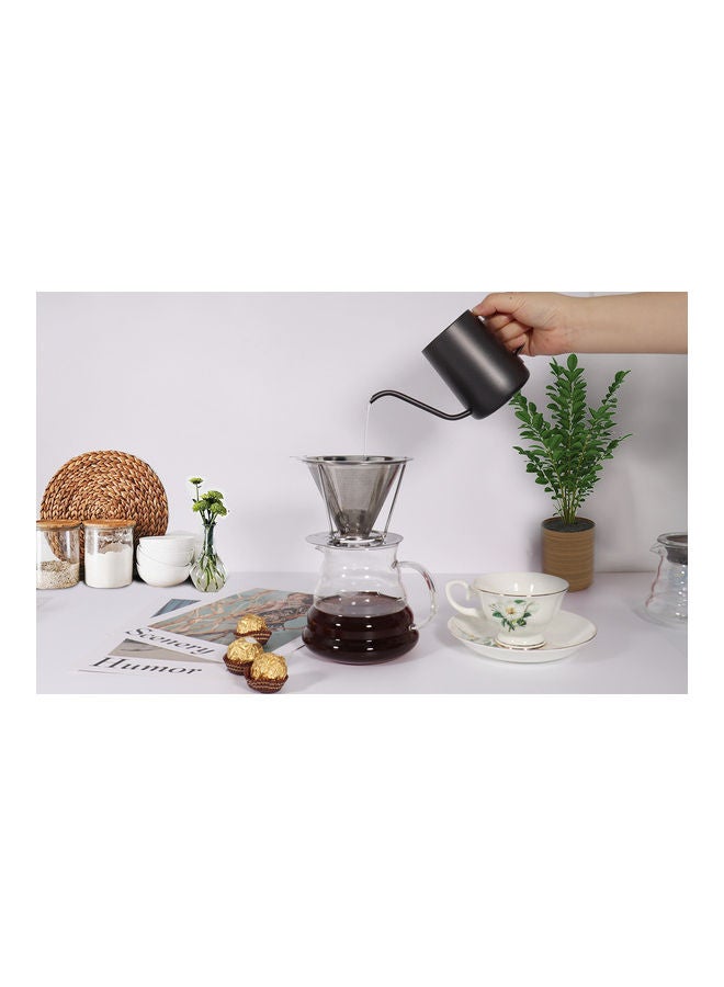 350Ml Painting Stainless Steel Anti-Rust Pour Coffee Drip Kettle with Long Over Gooseneck Spout Perfect Flow Control Black 8.26 x 3.43inch - Image 3