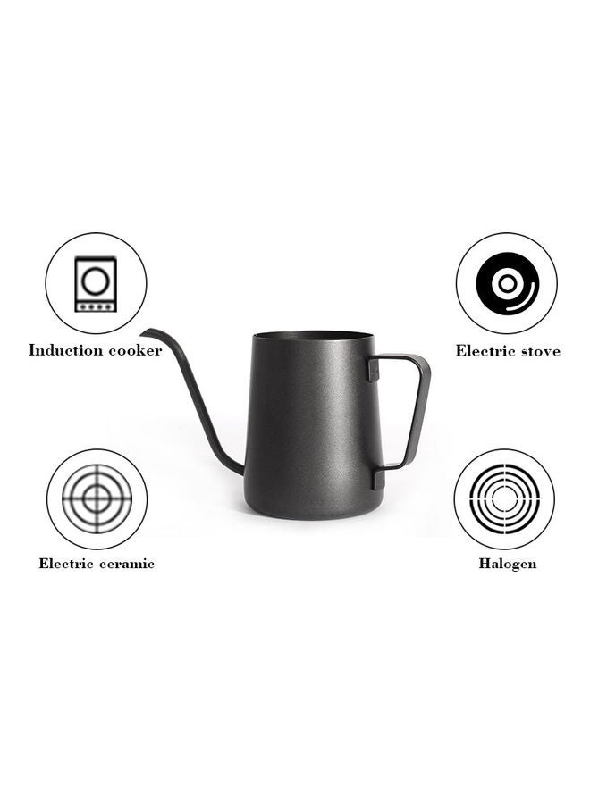 350Ml Painting Stainless Steel Anti-Rust Pour Coffee Drip Kettle with Long Over Gooseneck Spout Perfect Flow Control Black 8.26 x 3.43inch - Image 4