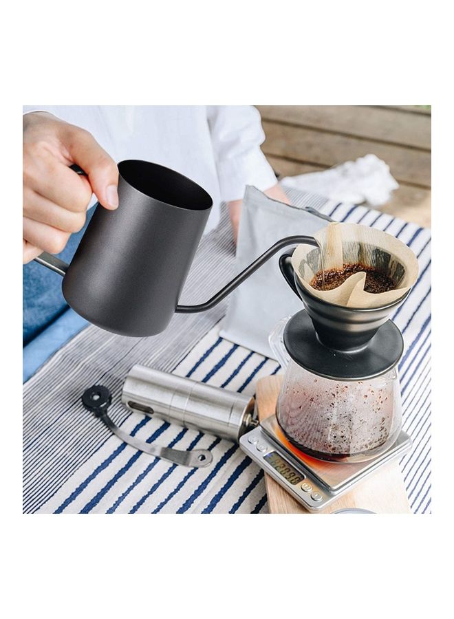 350Ml Painting Stainless Steel Anti-Rust Pour Coffee Drip Kettle with Long Over Gooseneck Spout Perfect Flow Control Black 8.26 x 3.43inch - Image 2