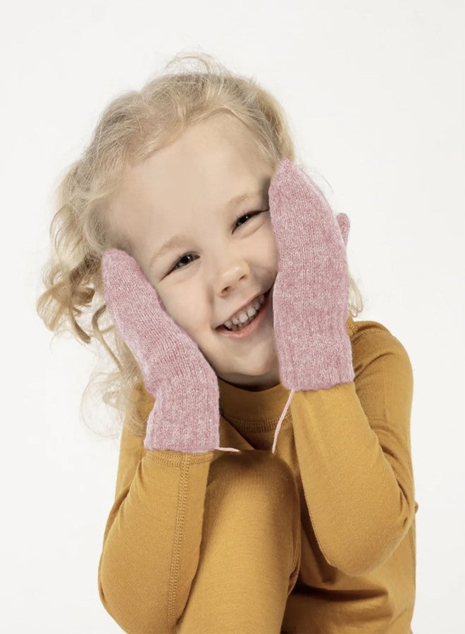 PLZSITDOWN Toddler Winter Mittens Solid Knitted Cold Protection Magic Gloves Mitten for Boys Girls Pink - Image 4