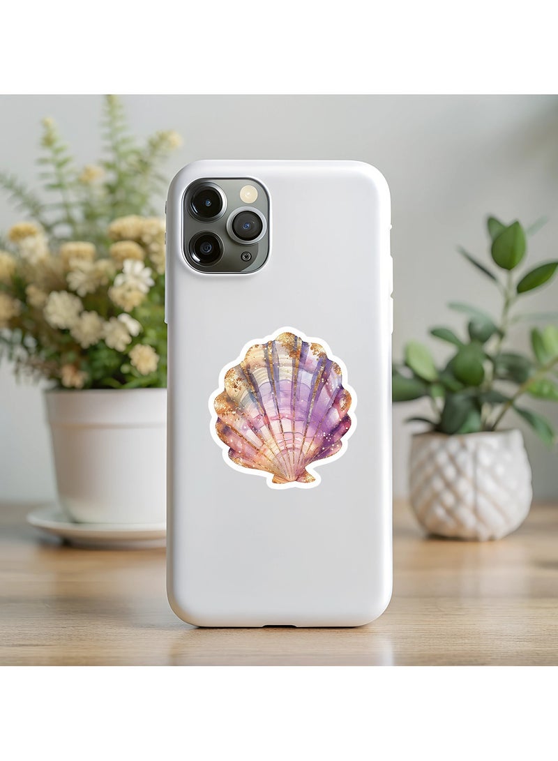 قوس قزح أورينبو ملصقات حب الصيف للشاطئ، 50 قطعة من ملصقات الكائنات البحرية الملونة الكرتونية اللطيفة لأجهزة الكمبيوتر المحمول وزجاجة الماء، مجموعة ملصقات جمالية كرتونية حيوية للفتيات المراهقات - Image 3