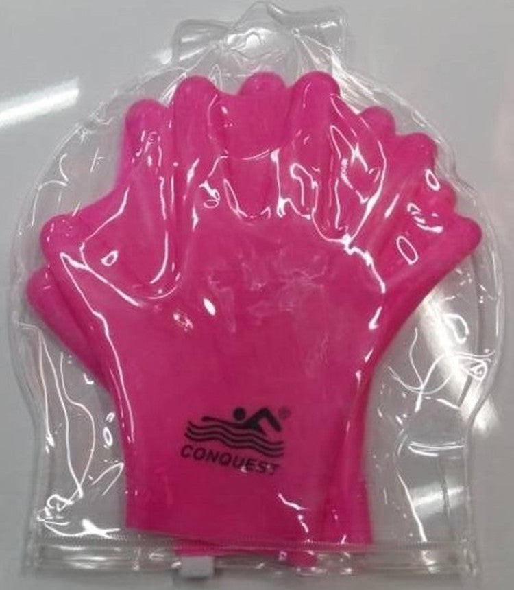 Generic Silicone Swim Paddles Full-Palm Flippers for Training rose red