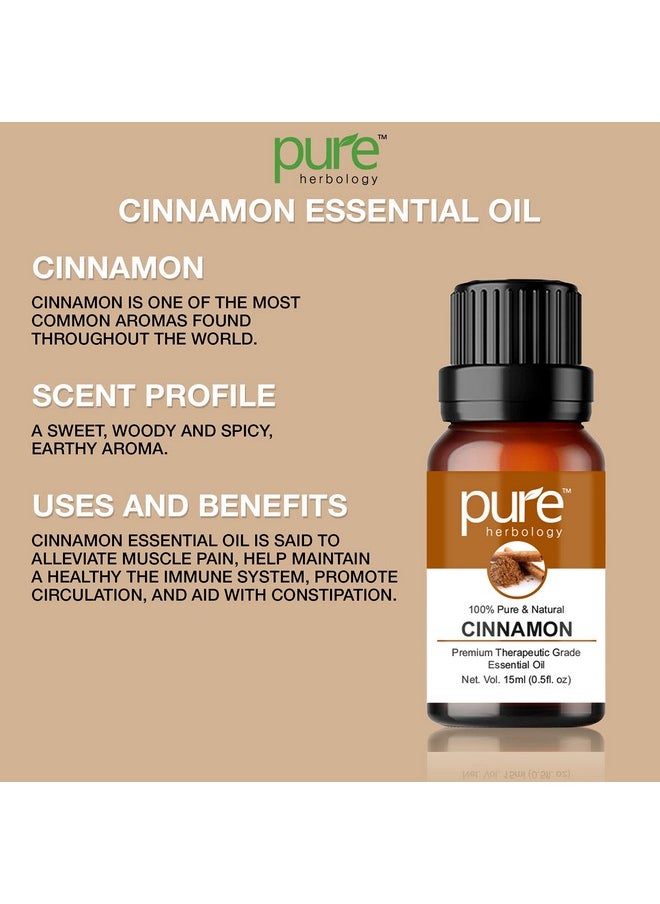 Pure Herbology Pure Herbology Natural & Pure Cinnamon Essential Oil Helps Reduce Dandruff, Lightens Scars & Blemishes - Cruelty Free - 15ml  - Image 3